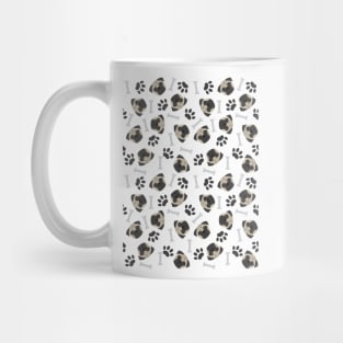 Pug, paw and bones pattern Mug